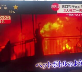 猪口邦子宅の火事の映像