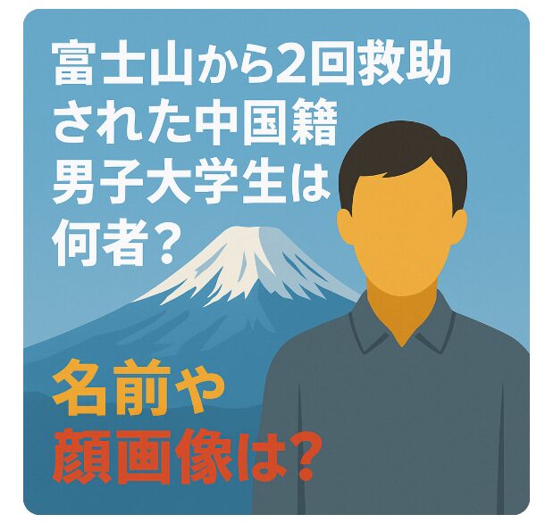 富士山と中国籍男性