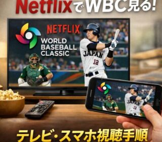 アイキャッチ画像　ネットフリックス　WBC　正方形サイズ
