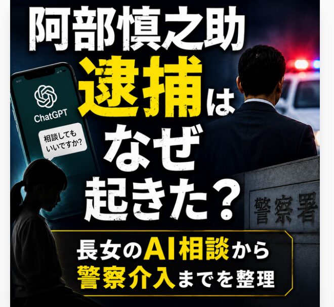 阿部慎之助の逮捕はなぜ起きた？長女のAI相談から警察介入までを整理