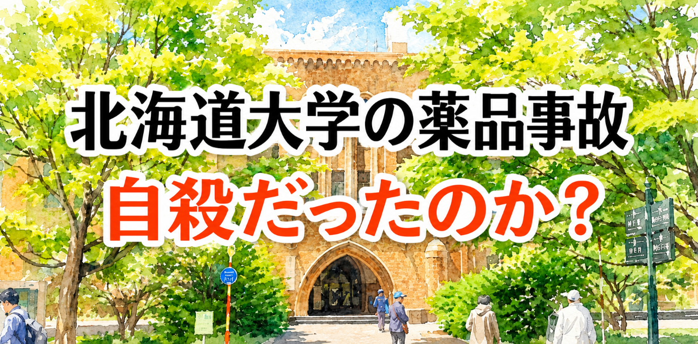 アイキャッチ画像　北大　薬品事故　横長バージョン