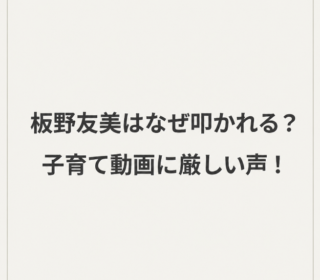 アイキャッチ画像 板野友美 子育て炎上 文字のみ