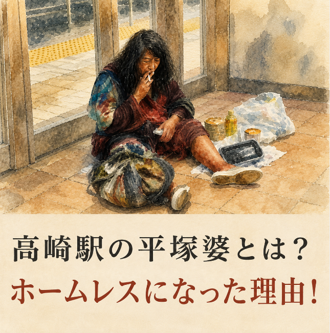 高崎駅の平塚婆はなぜホームレスに？おねだりお姉さんの過去や生い立ちとは